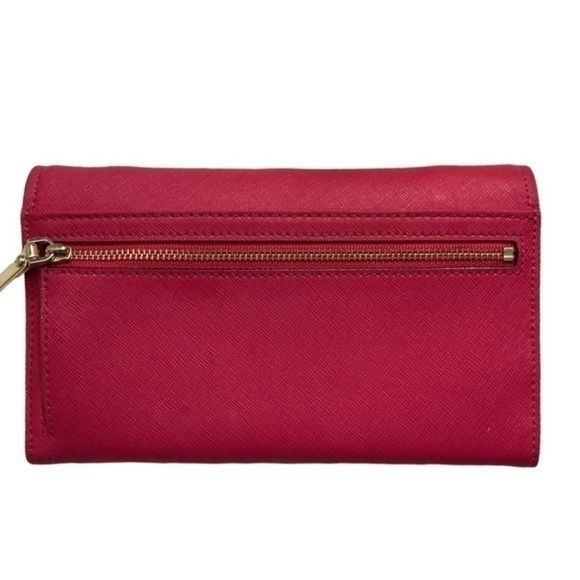 Kate spade pink saffiano leather clutch wallet